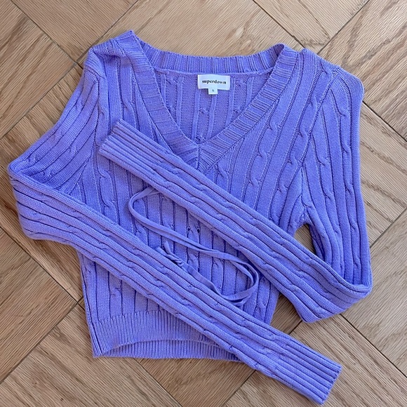 Superdown revolve Karla Ruched Sweater in Lilac - Picture 3 of 3